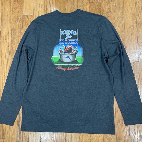 Tommy Bahama Big & Tall Icing the Kicker pocket long sleeve graphic tee NEW - Picture 2 of 4